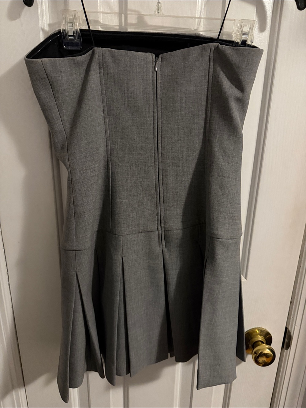 Wilfred Aritzia Grey Strapless Pleated Hem Dress - Picture 9 of 9